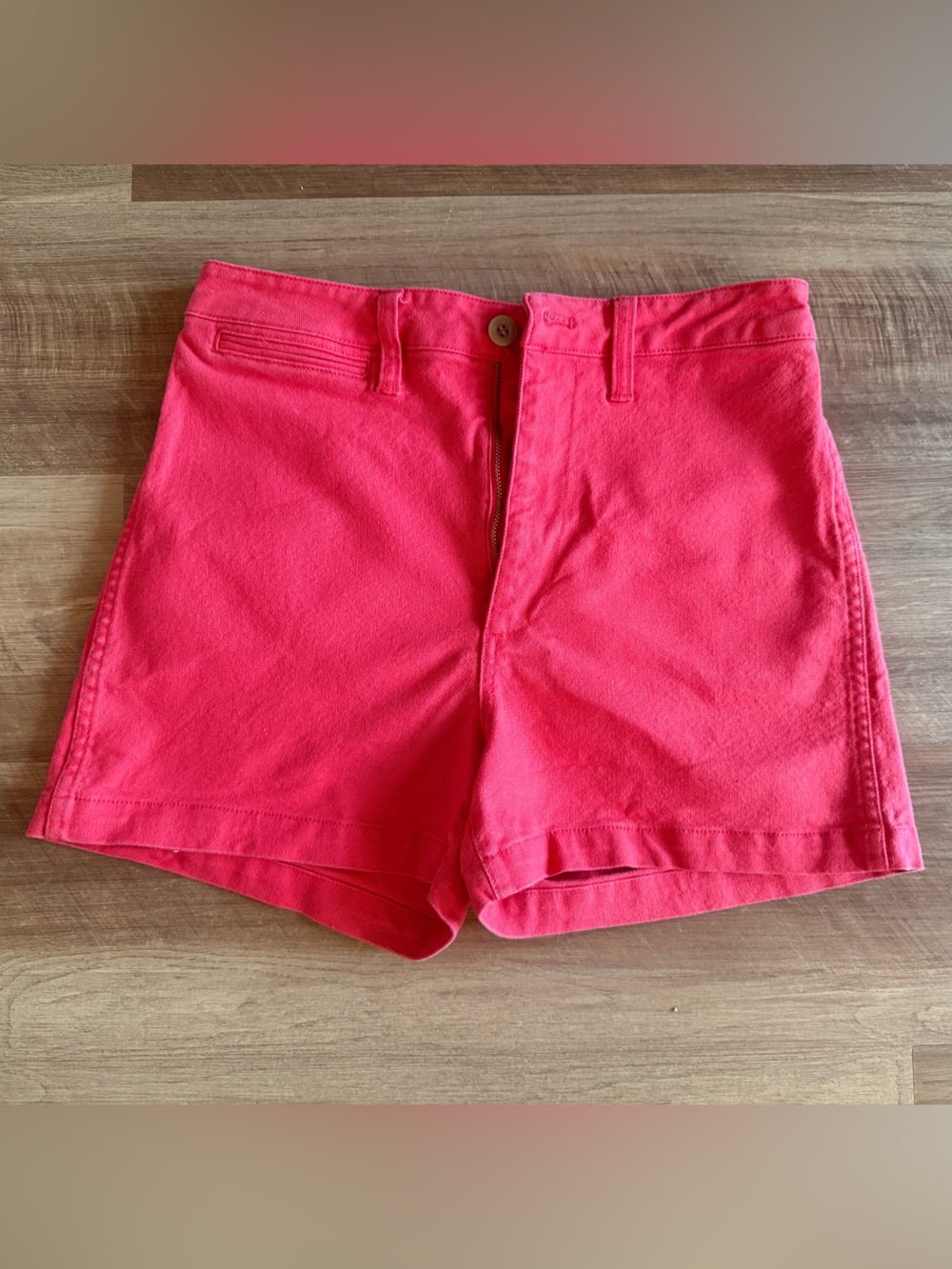 Madewell Red High-Rise Cotton Shorts